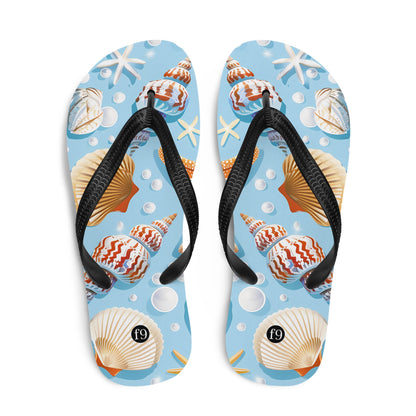 Tide Muse Series Sublimation Flip Flop – rhythmic sea design by f9artist, lightweight summer sandal