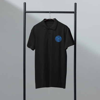 Water symbol embroidered premium pique polo shirt - f9artist