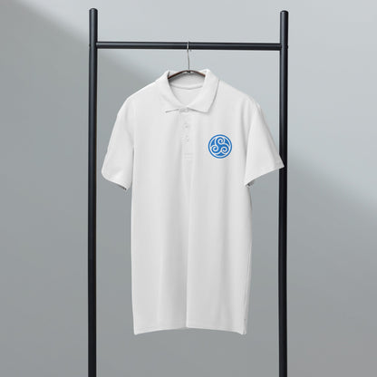 Water symbol embroidered premium pique polo shirt - f9artist