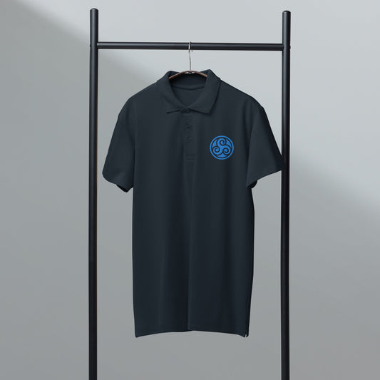 Water symbol embroidered premium pique polo shirt - f9artist