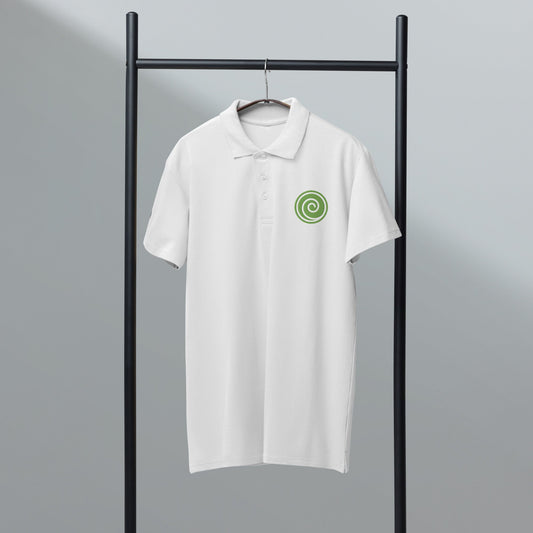 Wind symbol embroidered premium pique polo shirt - f9artist